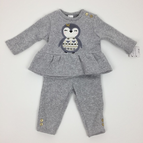 Carter's Other - NWT Just For You Carter's Gray Owl Matching Set 3M
